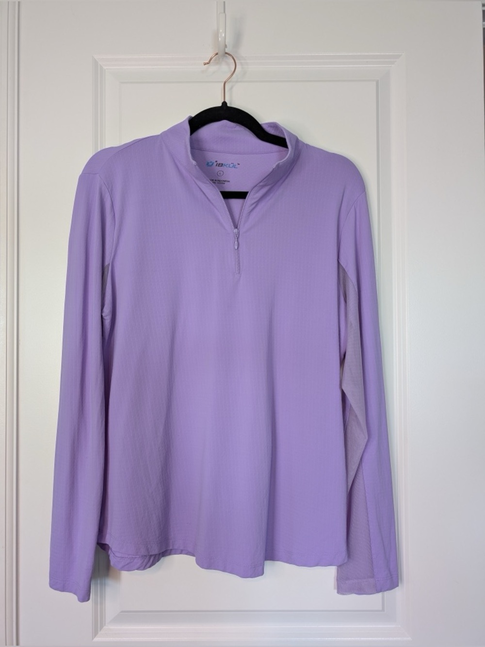 IBKUL Women’s Performance Pullover Mesh Vent Quarter-Zip Lavender Size Large